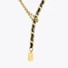 Good Luck Always – Black Leather Gold Chain Necklace