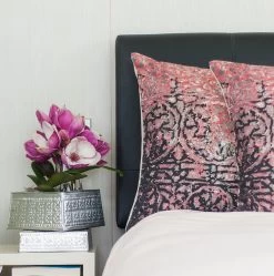 Pink & Black 100% Linen Cushion Cover