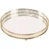 Anyhouz 25cm Gold Round Glass Mirror Base Metal